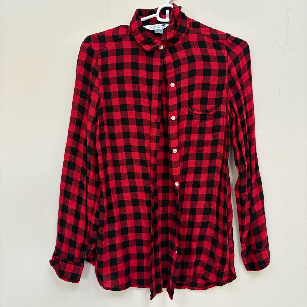 Old Navy Women’s Flannel Small Red Black